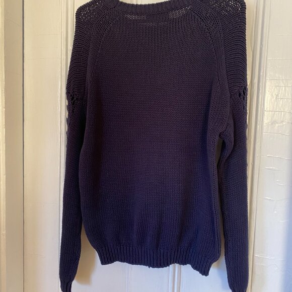 Michael Starts blue knit sweater with lace up sleeves - Picture 5 of 5